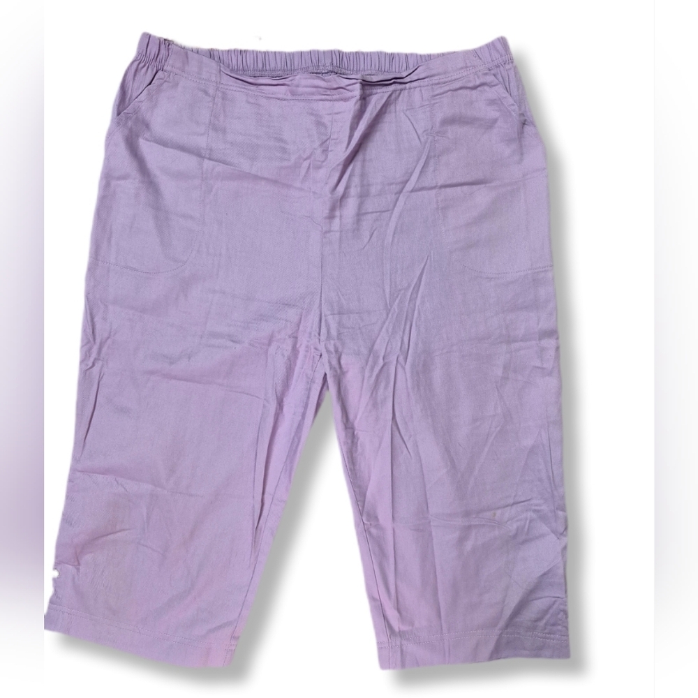 Boca Bay Women's Lavender Plus Size Casual Capri Pants Size 20/P